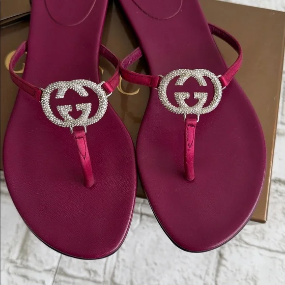 Gucci Rhinestone Thong Slippers - Picture 5 of 15